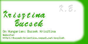 krisztina bucsek business card